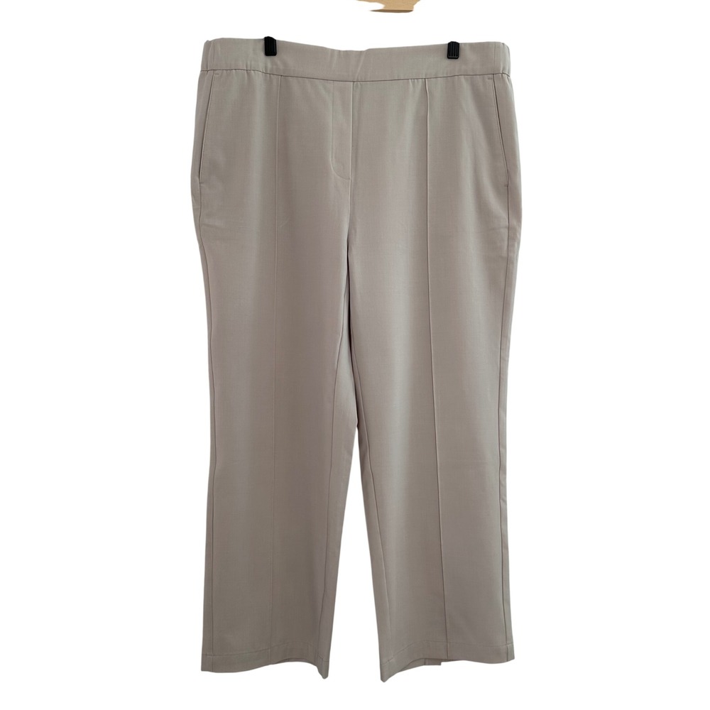 Ministry of Supply Velocity Pull On‎ Pants Women XXL Beige Pintuck Cropped Tech